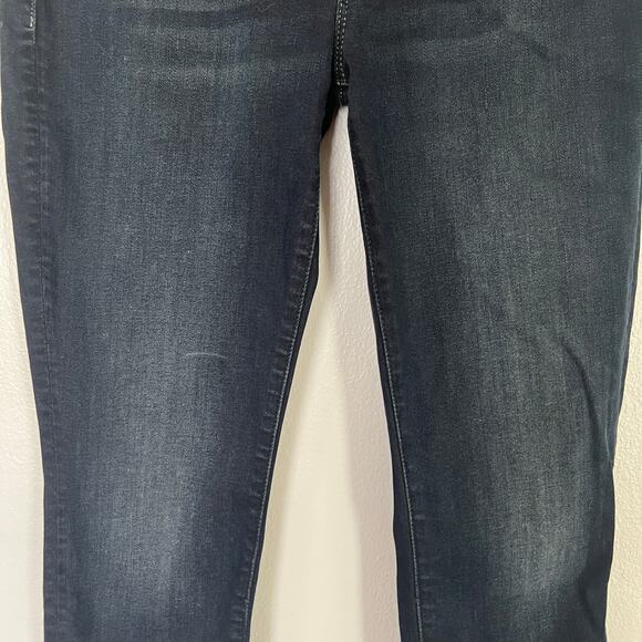 Mother High Waisted Looker Ankle Fray Jeans Dark Blue Wash Women's Size 28 Crop - Picture 6 of 14
